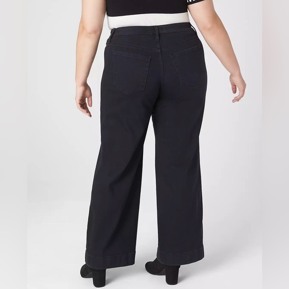 Lane Bryant Women's off Black Wide-Leg Jeans size 22/24 plus size - Picture 2 of 11